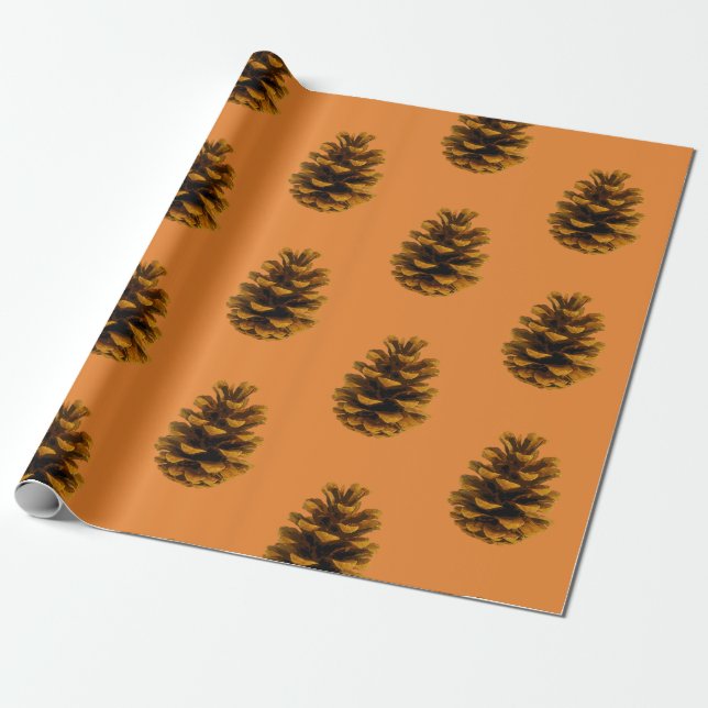 Papier Cadeau La nature rustique de la pinecone (Déroulé)