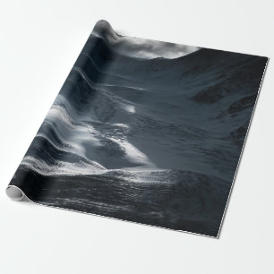 PAPIER CADEAU LA NEIGE COUVERT LA MONTAGNE SOUS LE CIEL NUAGE PE