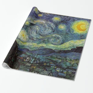 Papier Cadeau La Nuit étoilée de Vincent van Gogh.