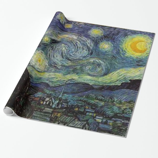 Papier Cadeau La Nuit étoilée de Vincent van Gogh. (Déroulé)