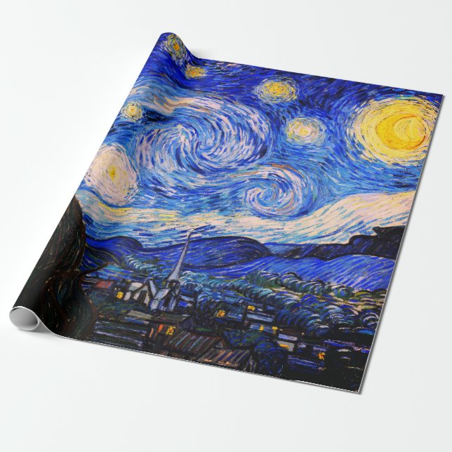 Papier Cadeau La nuit étoilée par Vincent Van Gogh (Déroulé)