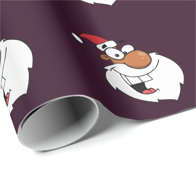 Papier Cadeau La Père Noël Africaine Américaine Qui Fait La Mauv (Coin rond)