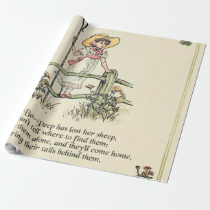 Papier Cadeau La petite Bo-Peep : Classique de Kate Greenaway po