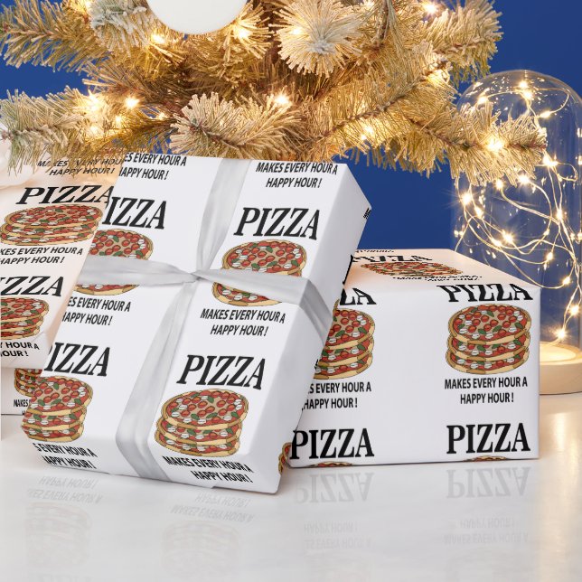 Papier Cadeau La pizza fait chaque heure une heure heureuse de p (Vacances)