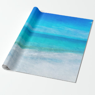 Papier Cadeau La plage côtière dans le bleu turquoise d'Aqua T