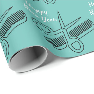 Papier Cadeau La plage de Scissors Comb Motifs Turquoise Bonne a