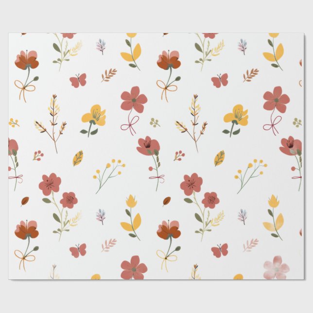 Papier Cadeau La récolte d'automne florale (Plat)