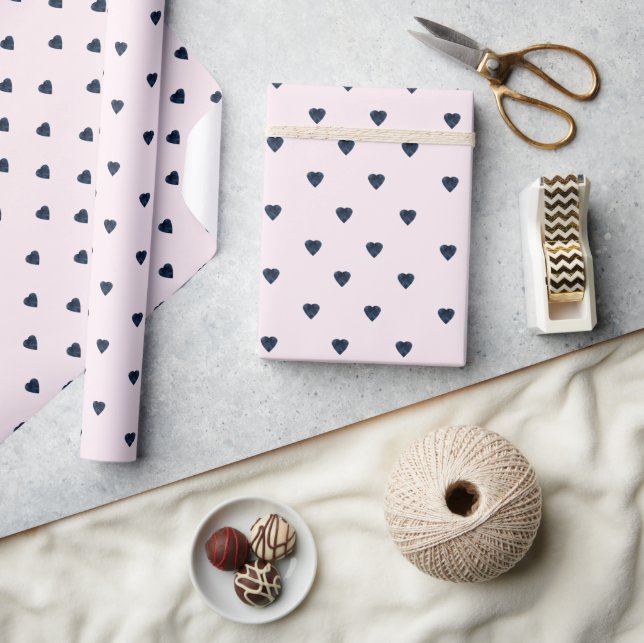 Papier Cadeau La Saint-Valentin à cœurs noirs (Artisanat)