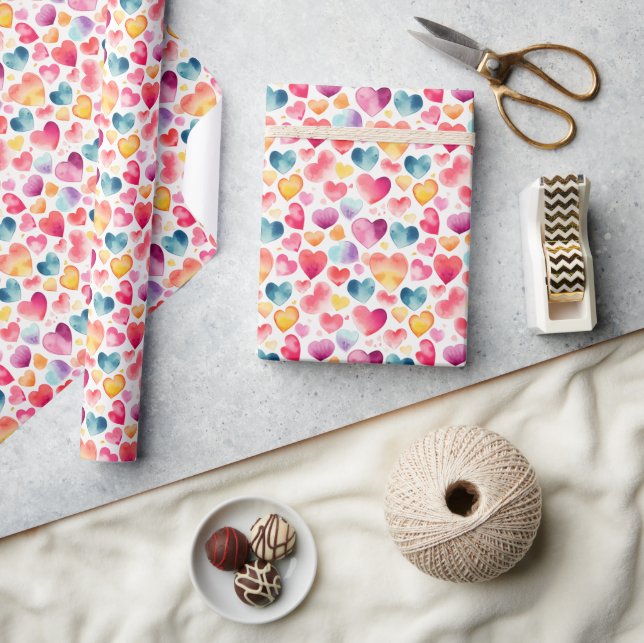 Papier Cadeau La Saint-Valentin des cœurs lumineux (Artisanat)