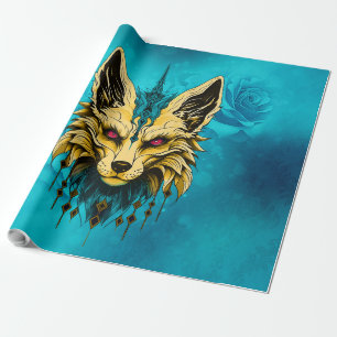 Papier Cadeau La tête de renard mystique, noble et mystérieuse.