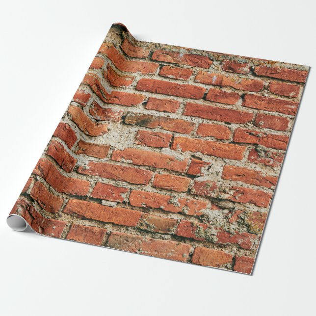 Papier Cadeau La texture de mur de brique rouge gronge arrière - (Déroulé)