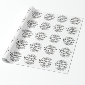 Papier Cadeau La vie commence dans le jardin