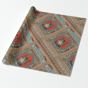 Papier Cadeau La vie de chat vintage pour chat classique victori