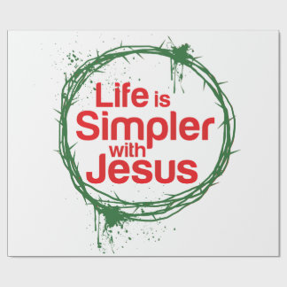 Papier Cadeau La vie de Noël est plus simple avec Jésus