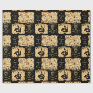 Papier Cadeau La vie d'un pirate pour moi carte des Caraïbes de