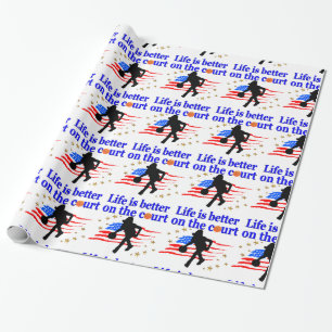 PAPIER CADEAU LA VIE EST MEILLEURE SUR LE DESIGN DE COURT USA