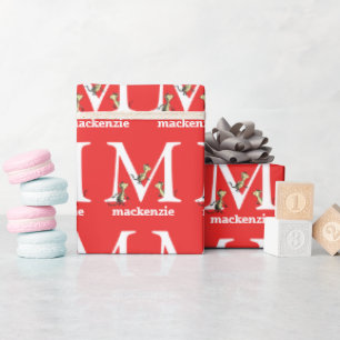 Papier Cadeau L'ABC de Dr Seuss : Lettre M - Blanc   Ajoutez vot