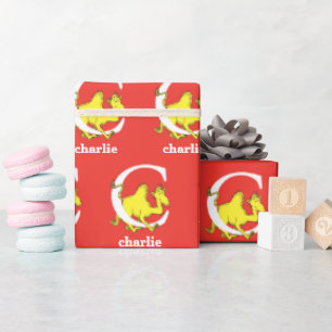 Papier Cadeau L'ABC du Dr Seuss : Lettre C - Blanc   Ajoutez vot