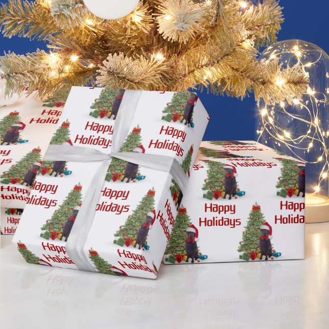 Papier Cadeau Laboratoire de chocolat Joyeuses vacances (Vacances)