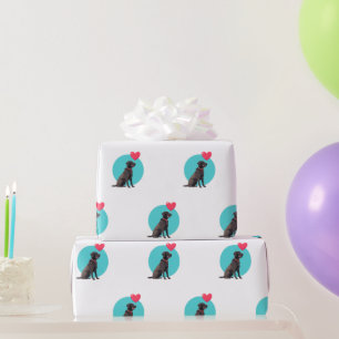 Papier Cadeau Labrador noir avec papier d'enveloppement de ballo
