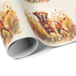 Papier Cadeau Labrador Retriever Chien Rouge Renard