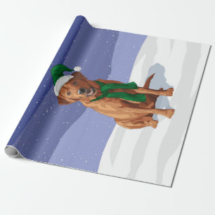 Papier Cadeau Labrador Retriever Fox Red Chien de Noël