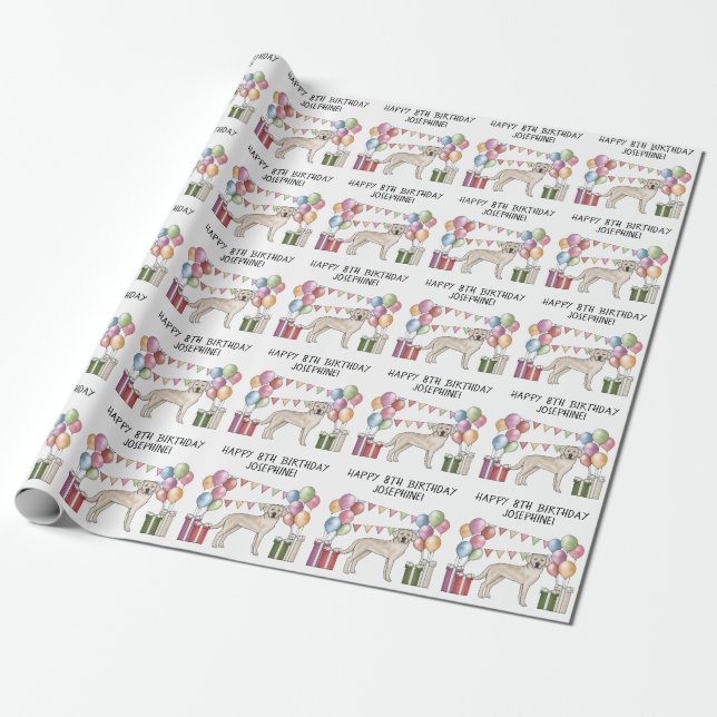 Papier Cadeau Labrador Retriever Labrador couleur crème Annivers (Déroulé)