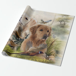 Papier Cadeau Labrador Retrivers avec faisan, Art