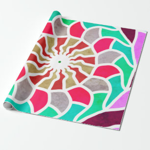 Papier Cadeau Labyrinthe Sun Mandala Motif