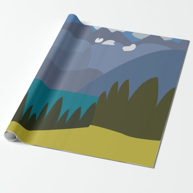 Papier Cadeau Lac des Alpes (Déroulé)