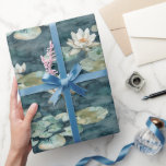 Papier Cadeau Lac romantique Eau Lily Fête des mariées Florale<br><div class="desc">Fête des mariées Lys d'eau du lac romantique</div>