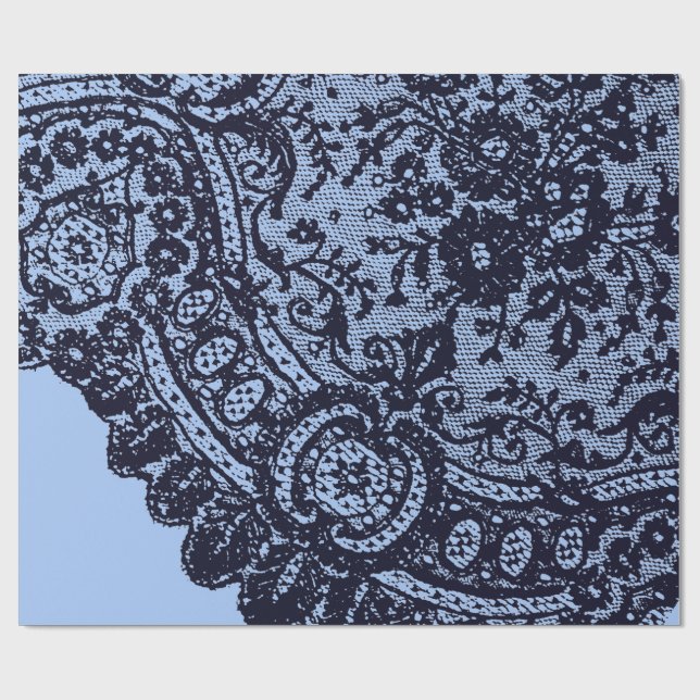PAPIER CADEAU LACE NOIRE ET CADEAU BLEU DOUCE DOUCE DOUCE DOUCE  (Plat)