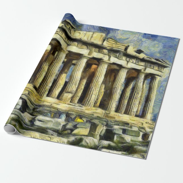 Papier Cadeau L'Acropole à Athènes (Déroulé)