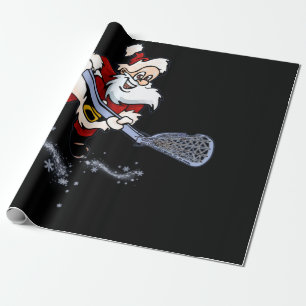 Papier Cadeau Lacrosse Père Noël Cool de Noël Lax Sport laide X-