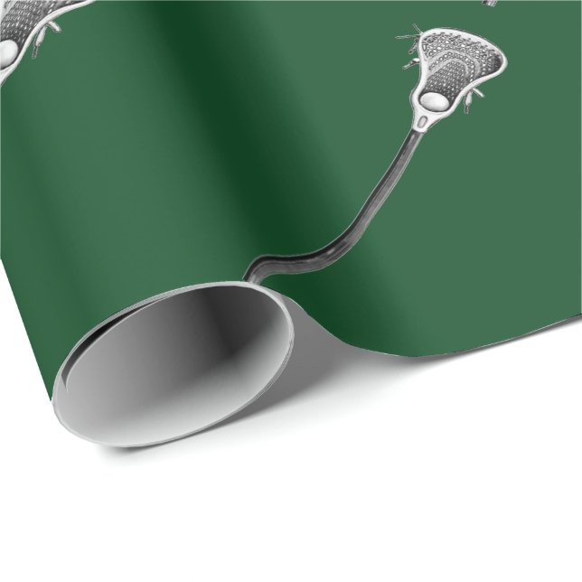 Papier Cadeau Lacrosse Sports Cadeau (Coin rond)