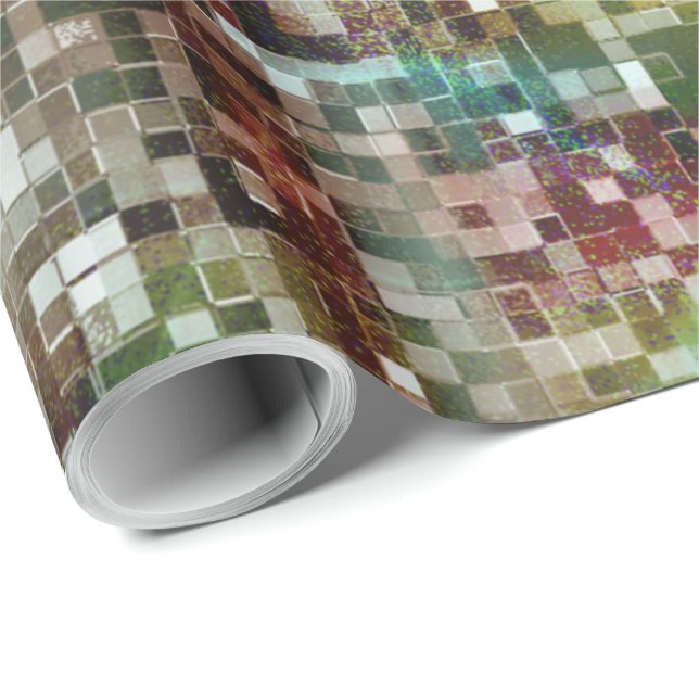 Papier Cadeau Ladrilho vermelho manchado com tinta spray (Coin rond)