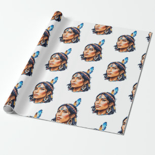 Papier Cadeau Lady amérindienne