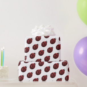 Papier Cadeau Ladybug parties scintillant scintille motif rouge