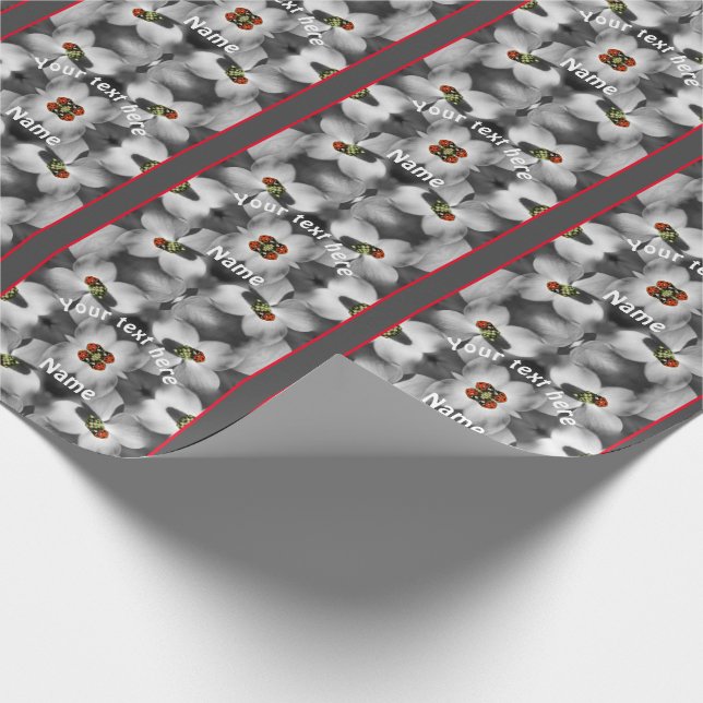 Papier Cadeau Ladybug Sur Dogwood Flower Nature Personnalisé (Coin)