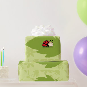 Papier Cadeau Ladybug Sur Un Papier D'Enveloppement De La Feuill