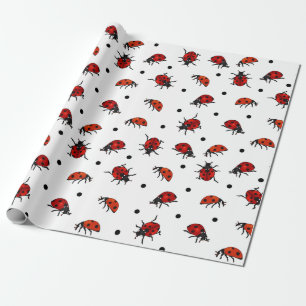 Papier Cadeau Ladybugs et Ladybirds Pois