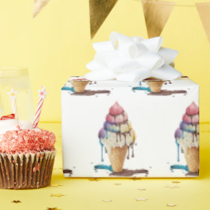 Papier Cadeau Laisser couler le cône de crème glacée