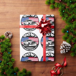 Papier Cadeau Laissez Les Chiens Le Manipuler Par La Neige