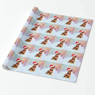 Papier Cadeau Laissez lui neiger chien de chiwawa de vacances de