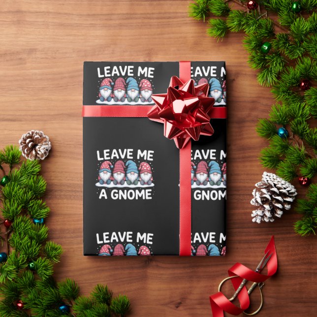 Papier Cadeau Laissez-moi un Gnome Noël Pyjama Vacances (Cadeau de vacances)