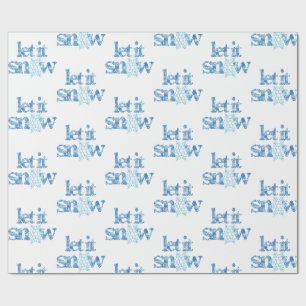 Papier Cadeau LAISSEZ TOMBER LA NEIGE flocons de neige bleus mer