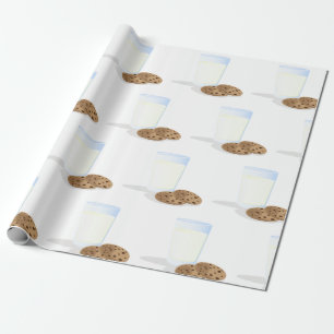Papier Cadeau Lait et biscuits