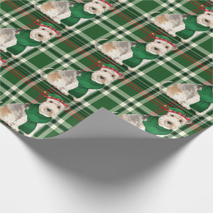 Papier Cadeau Lakeland Terrier Dog et Green Plaid Noël