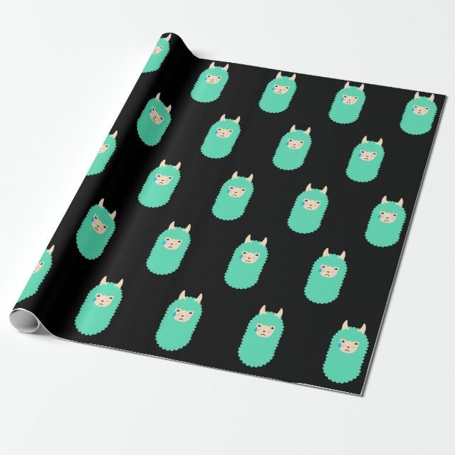 Papier Cadeau Lama triste d'Emoji (Déroulé)