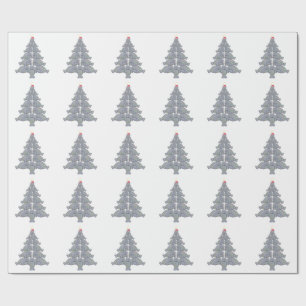 Papier Cadeau Lamantin festif de Noël avec l'océan magique